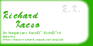 richard kacso business card