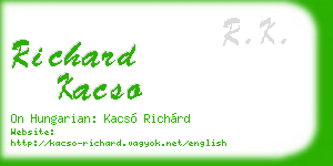 richard kacso business card